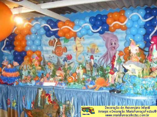 Fundo do Mar - Decoração de Aniversário Infantil - MariaFumaçaFestas® - Taguatinga-DF - fone: (61)35636663