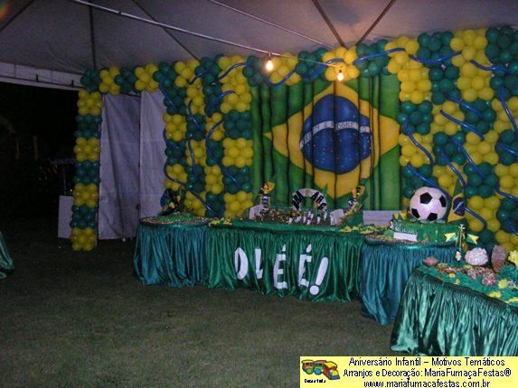 Futebol - Decoraão de Aniversrio Infantil - MariaFumaaFestas® - Taguatinga-DF - fone: (61)35636663