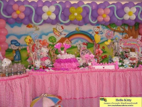 Hello Kitty (46a) - Decoraão de Aniversrio Infantil - MariaFumaaFestas® - Taguatinga-DF - fone: (61)35636663