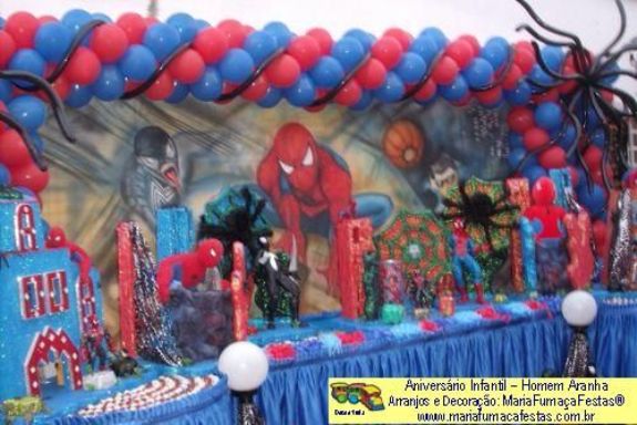 Homem Aranha - Decoraão de Aniversrio Infantil - MariaFumaaFestas® - Taguatinga-DF - fone: (61)35636663