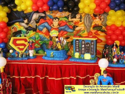 Liga da Justia - Decorao de Aniversrio Infantil - MariaFumaaFestas - Taguatinga-DF - fone: (61)35636663