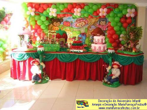 Moranguinho - Decoração de Aniversário Infantil - MariaFumaçaFestas® - Taguatinga-DF - fone: (61)35636663