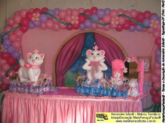Decoração de Festa Infantil Gatinha Marie (Aristogatas)