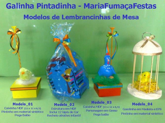 Decoração de Aniversário Infantil - Lembrancinha de Mesa da Galinha Pintadinha - Maria Fumaça Festas