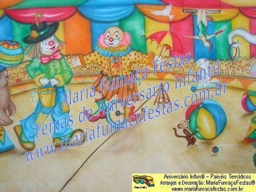 Painel Temtico Circo / Palhaos (foto 37), Velinha Personalizada, Lembrancinhas de Mesa, Temas Infantis, Decoraão Infantil, Dicas de Festa Infantil, Piruliteiro Temtico, MariaFumaaFestas, Maria Fumaa Festas