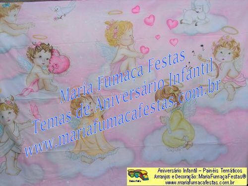 Painel Temtico Anjinho (foto/imagem 04), Velinha Personalizada, Lembrancinhas de Mesa, Temas Infantis, Decoraão Infantil, Dicas de Festa Infantil, Piruliteiro Temtico, MariaFumaaFestas, Maria Fumaa Festas