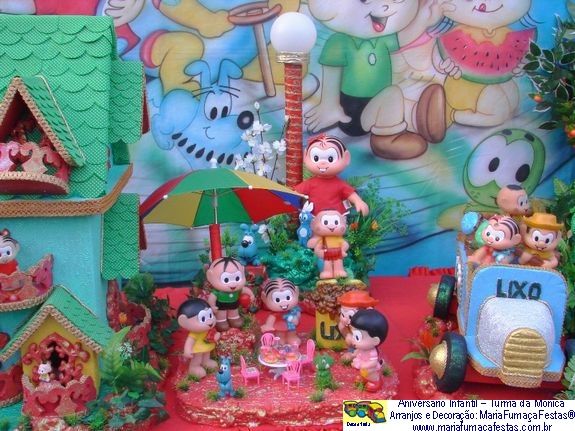 (113a) Decoraão Turma da Mnica - Temas Infantis, Aniversrio Infantil, Lembrancinhas de Mesa, Decoraão Infantil