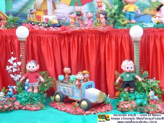 (113b) Decoraão Turma da Mnica - Temas Infantis, Aniversrio Infantil, Lembrancinhas de Mesa, Decoraão Infantil