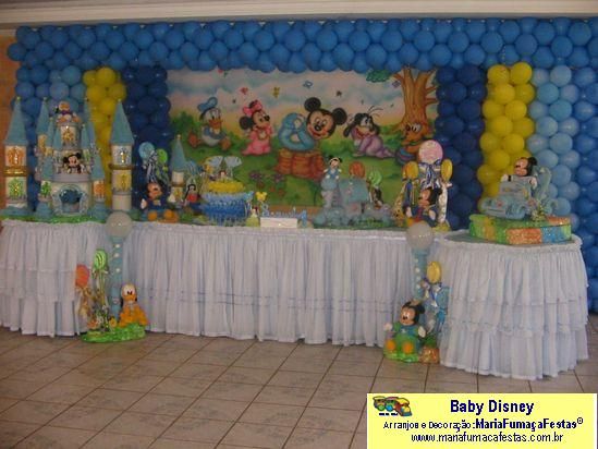 Decoraão de Aniversrio - Temas Infantis - Baby Disney Azul