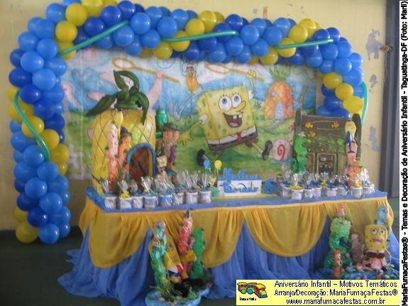 Foto do tema Bob Esponja (03). Decoraão de Festa de Aniversrio Infantil