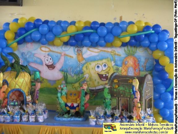 Foto do tema Bob Esponja (04). Decoraão de Festa de Aniversrio Infantil