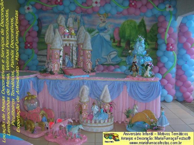 Decoraão Festa de Aniversrio Infantil Cinderela da Maria Fumaa Festas 