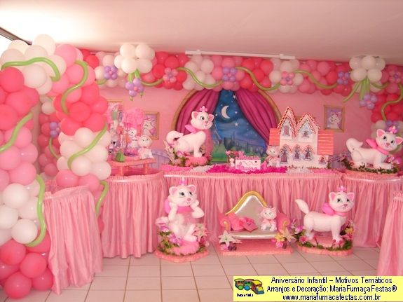 decoração gatinha marie - Fazendo a Nossa Festa