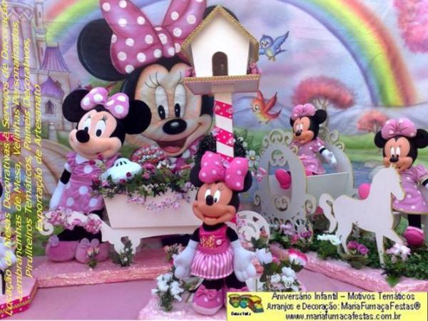 Temas Infantis desenvolvidos pela Maria Fumaça Festas - Decoração de festa Minnie Rosa da Maria Fumaça Festas