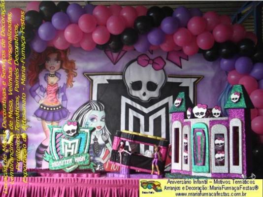 mesas tematicas taguatinga - Temas Infantis desenvolvidos pela Maria Fumaça Festas - Decoração de festa Monster High da Maria Fumaça Festas