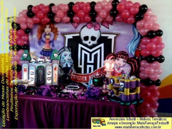 Temas Infantis desenvolvidos pela Maria Fumaa Festas - Decoraão de festa Monster High da Maria Fumaa Festas