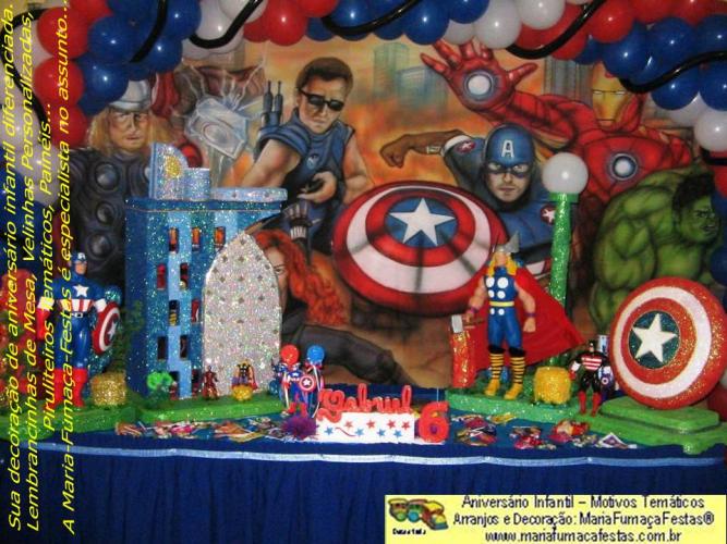 Os-Vingadores-foto-10 - Decoração Festa de Aniversário Infantil Os Vingadores (The Avengers) da Maria Fumaça Festas