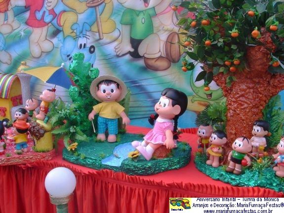 (05) Decoraão Turma da Mnica - Temas Infantis, Aniversrio Infantil, Lembrancinhas de Mesa, Decoraão Infantil