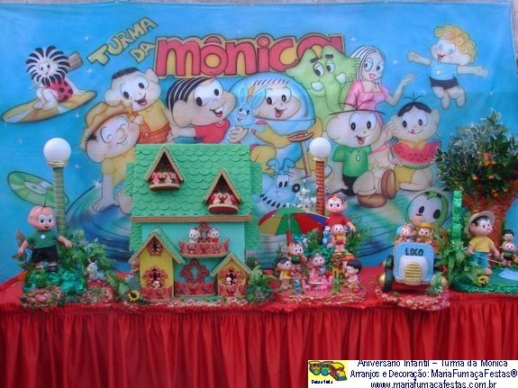 (07) Decoraão Turma da Mnica - Temas Infantis, Aniversrio Infantil, Lembrancinhas de Mesa, Decoraão Infantil