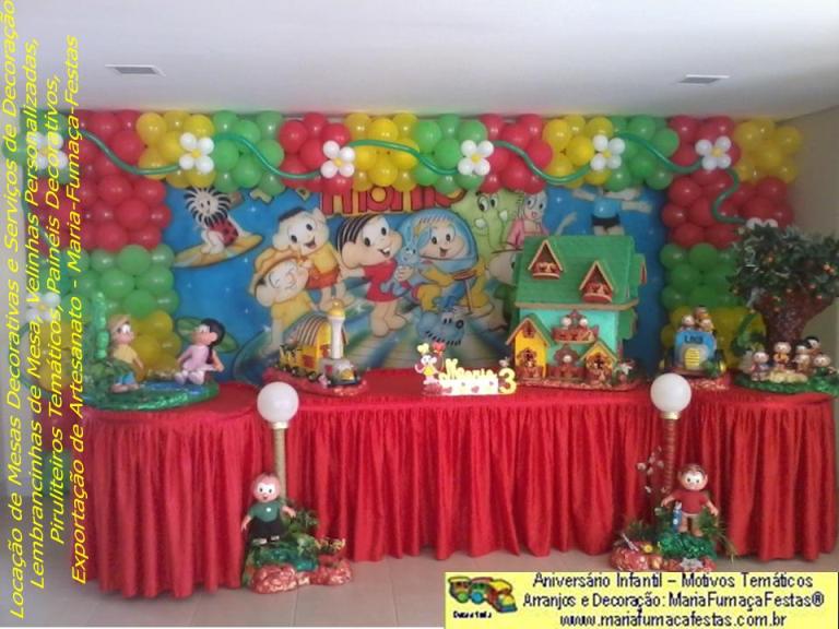 (01) Decoraão Turma da Mnica - Temas Infantis, Aniversrio Infantil, Lembrancinhas de Mesa, Decoraão Infantil