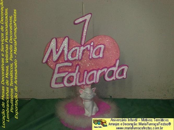 Imagem Decoração de Festa Infantil - Motivo Temático Gatinha Marie (01) -  Maria Fumaça Festas