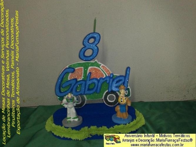 Decoração de Aniversário Infantil - Velinha Temática - Toy Story - Maria Fumaça Festas 