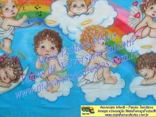 Painel Temtico Anjinho (foto/imagem 02), Velinha Personalizada, Lembrancinhas de Mesa, Temas Infantis, Decoraão Infantil, Dicas de Festa Infantil, Piruliteiro Temtico, MariaFumaaFestas, Maria Fumaa Festas