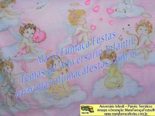 Painel Temtico Anjinho (foto/imagem 03), Velinha Personalizada, Lembrancinhas de Mesa, Temas Infantis, Decoraão Infantil, Dicas de Festa Infantil, Piruliteiro Temtico, MariaFumaaFestas, Maria Fumaa Festas