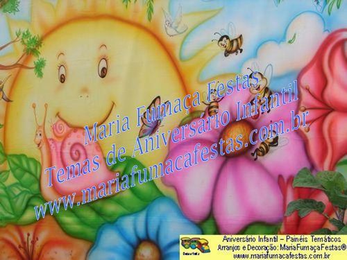 Painel Temtico Primavera (foto 65), Velinha Personalizada, Lembrancinhas de Mesa, Temas Infantis, Decoraão Infantil, Dicas de Festa Infantil, Piruliteiro Temtico, MariaFumaaFestas, Maria Fumaa Festas