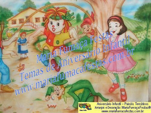 Painel Temtico Stio do Pica-pau Amarelo (foto 70), Velinha Personalizada, Lembrancinhas de Mesa, Temas Infantis, Decoraão Infantil, Dicas de Festa Infantil, Piruliteiro Temtico, MariaFumaaFestas, Maria Fumaa Festas